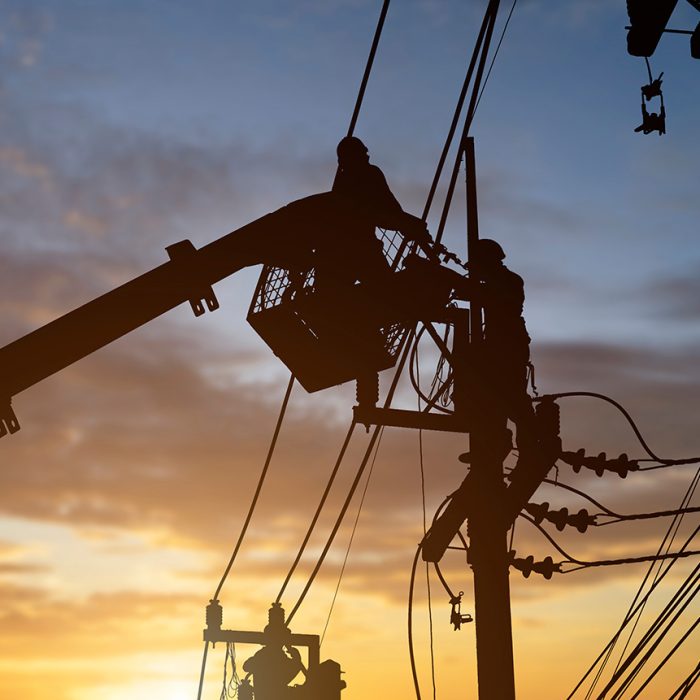 sunset-electrical-poles-work